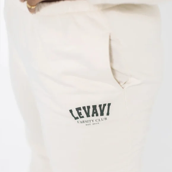 Levavi Varsity Club Made in USA Cotton Sweatpants Medium Bone - Picture 10 of 14